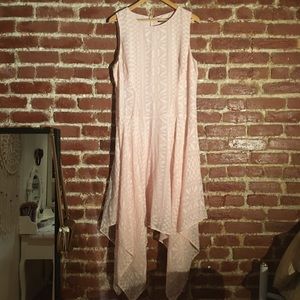 Pink Tommy Hilfiger Textured Handkerchief Dress
